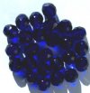 25 10mm Faceted Round Transparent Cobalt Firepolish Beads