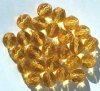25 10mm Faceted Round Transparent Light Topaz Firepolish Beads
