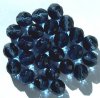 25 10mm Faceted Round Transparent Montana Blue Firepolish Beads