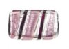 1 22x14 Amethyst Lampwork Rectangle with Stripe and Silver Foil