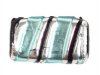 1 22x14 Teal Lampwork Rectangle with Stripe and Silver Foil