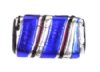 1 22x14 Blue Lampwork Rectangle with Stripe and Silver Foil