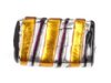 1 22x14 Yellow Lampwork Rectangle with Stripe and Silver Foil