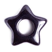 5 3x14mm Hematite Star Spacer / Donut Beads
