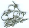 5 Sets of 21mm Antique Silver Daisy Toggles