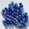 60 4mm Round Blue Miracle Beads