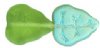 50 10x8mm Matte Transparent Olivine AB Leaf Beads