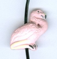 1 14x13mm Ceramic Pink Flamingo Bead