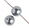 16 inch strand of 4mm Dark Grey Round Glass Pearl Beads