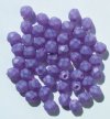50 6mm Faceted Coated Matte Violet Firepolish Beads