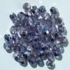 50 6mm Faceted Half Mirror Coated Purple Beads