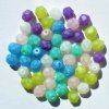 50 6mm Faceted Coated Matte Mix Firepolish Beads