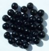 25 10mm Opaque Black Round Glass Beads