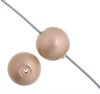 16 inch strand of 8mm Round Rainbow Beige Lustre Glass Pearl Beads