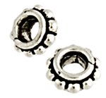 SS2488  1 3.5x5 Bali Silver Double Ring Spacer (2mm hole)