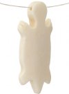 1 30x19mm White Carved Turtle Worked on Bone Pendant