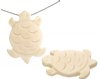 1 30x19mm White Carved Turtle Worked on Bone Pendant