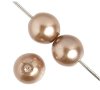 16 inch strand of 8mm Round Medium Bronze Glass Pearl Beads