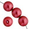16 inch strand of 4mm Red Round Glass Pearl Beads