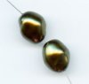 20 13x11mm Dark Olive Baroque Glass Pearl