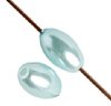 16 inch strand of 7x4mm Light Aqua Glass Pearl Oval Beads
