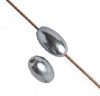 16 inch strand of 7x4mm Dark Grey Glass Pearl Oval Beads