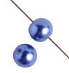 16 inch strand of 4mm Tanzanite Round Glass Pearl Beads