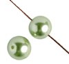16 inch strand of 8mm Round Light Olivine Glass Pearl Beads