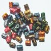 50 6x4mm Textured Metallic Cylinder Beads Mix Pack