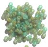 100 4x6mm Crow Beads Antique Green Marble Mix