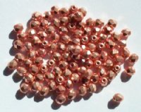100 4mm Faceted Metallic Bright Copper Firepolish Beads