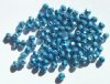 100 4mm Faceted Metallic Blue Firepolish Beads 