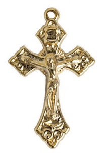 1 38x23mm Gold Crucifix Pendant
