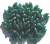 100 9x4mm Dark Green Marble Ovals