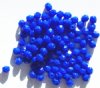 100 4mm Faceted Opaque Royal Blue Firepolish Beads