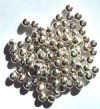 100 3x4.5mm Bright Silver Plated Puffed Corrugated Spacer Beads
