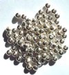100 3x4.5mm Bright Silver Plated Puffed Corrugated Spacer Beads