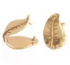 1 14mm Anti-Tarnish Brass Leaf Pinch Bail