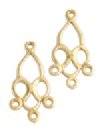 1 pair 20.5x10.5 mm Anti-Tarnish Brass 3-Loop Chandelier Drop Earrings