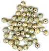 50 6mm Faceted Opaque Green with Golden Lustre Speckle