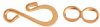 25 Pairs of 20mm Bright Copper Plated S Clasps