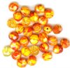 25 8mm Faceted Red Orange Yellow Marble Firepolish Beads
