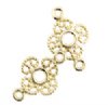 2 18x11mm Anti-Tarnish Brass Curved Filigrae Flower Links
