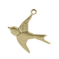 GF037 1, 17x18mm Gold Filled Dove / Swallow Charm / Pendant