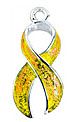 1 23mm Transparent Yellow Curved Hope Ribbon Pendant