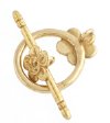 1 14mm Anti-Tarnish Brass Daisy Flower Toggle