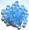 50 9x4mm Crystal and Light Sapphire Marble Disk Beads