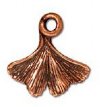 1 14x13mm TierraCast Antique Copper Ginko Leaf Pendant