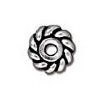 10 6mm TierraCast Antique Silver Twisted Heishi Spacer Beads