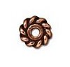 10 6mm TierraCast Antique Copper Twisted Heishi Spacer Beads